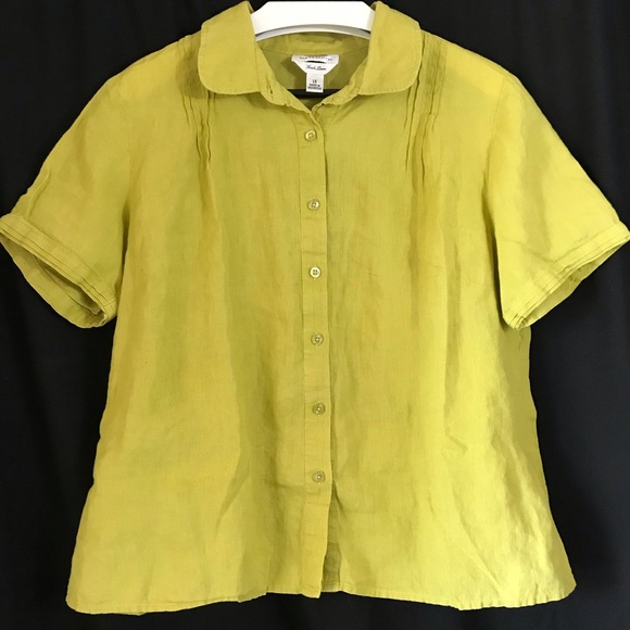 Talbots Tops - ⭐️ 2-for-$8 ⭐️ Talbots Petite Green Linen Blouse